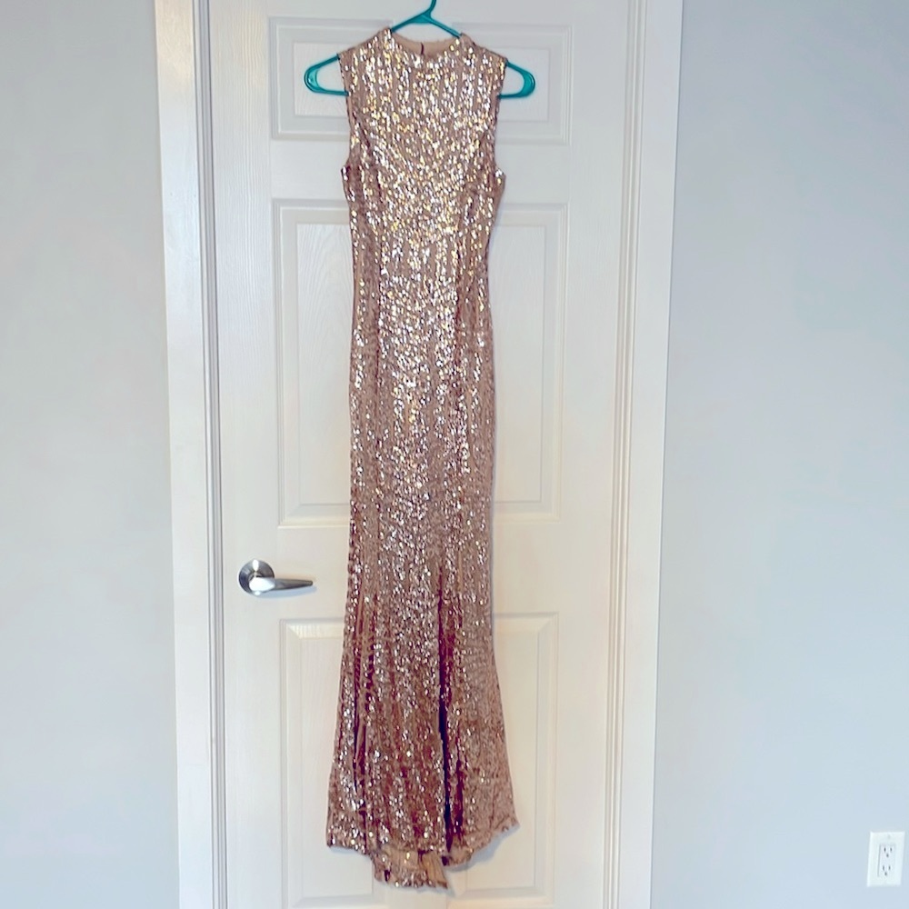 Rose Gold sequened dress, fitted